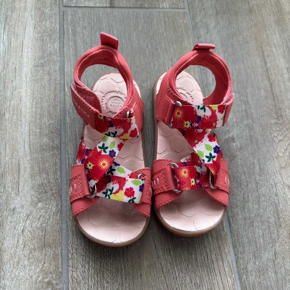 Livie & Luca Pink ZIGGY Floral Girls Sandals